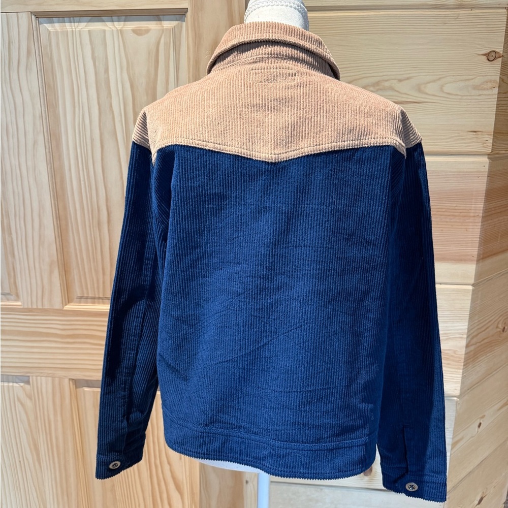 Idyllwind by Miranda Lambert Corduroy Western Jacket Blue Tan Colorblock Medium - Picture 3 of 8